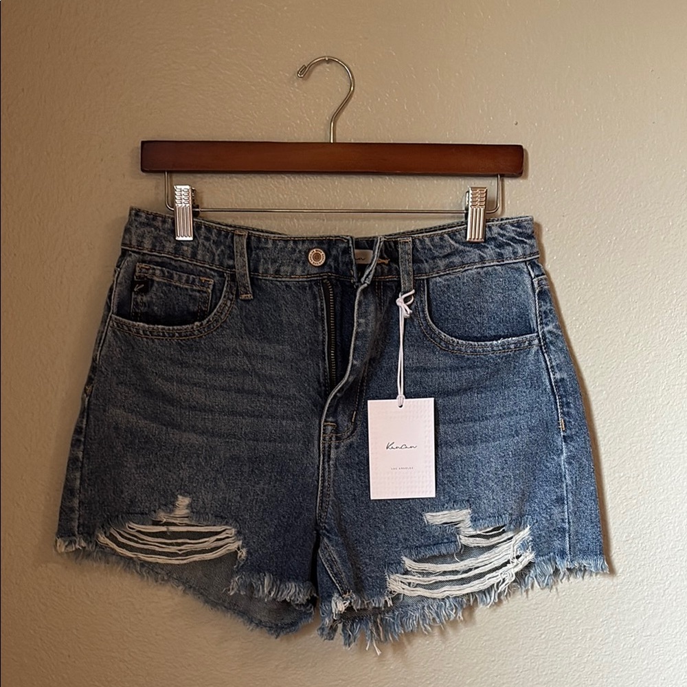 KanCan Blue Jean Shorts Distressed Frayed Hem